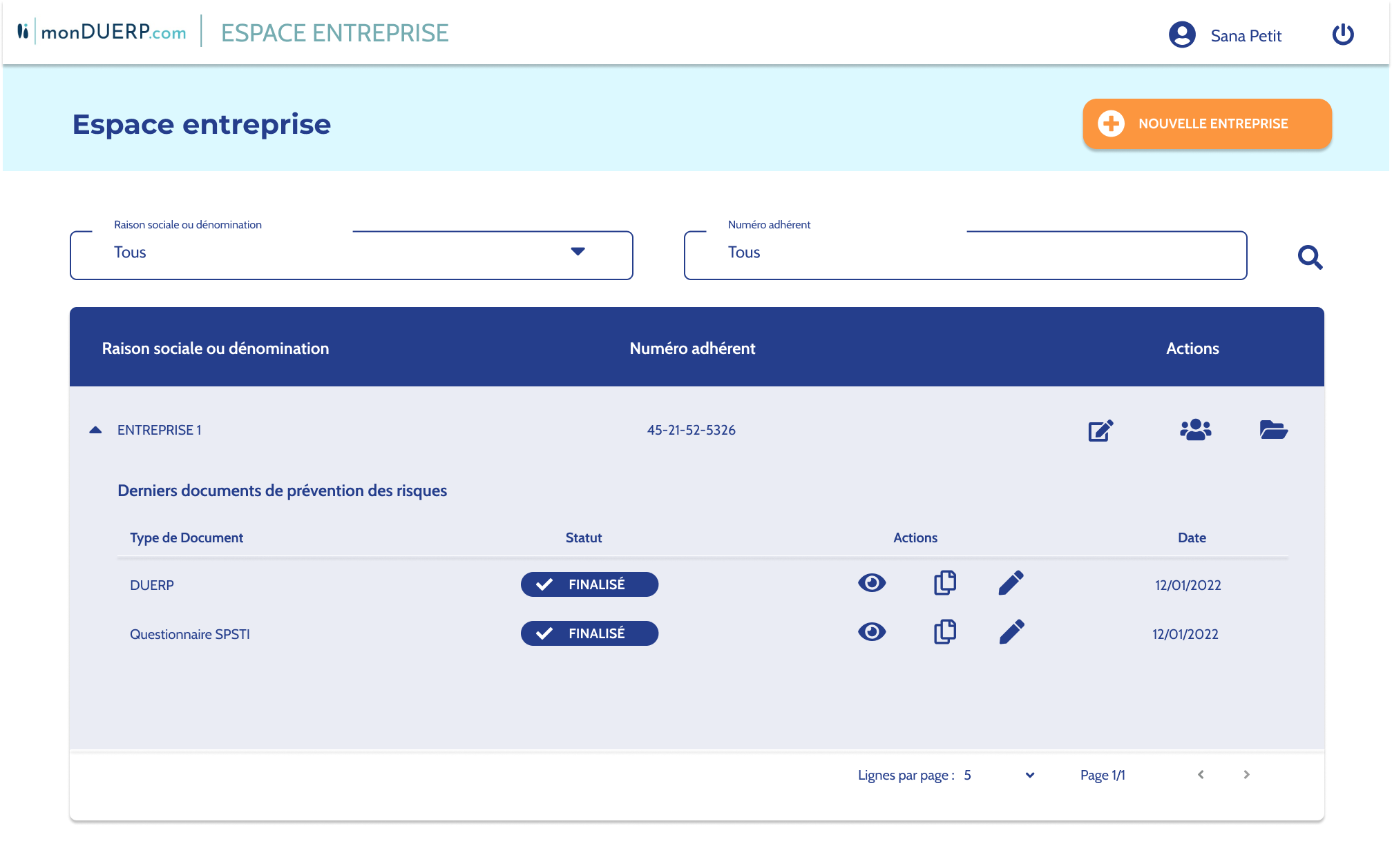 monDUERP.fr — espace entreprise